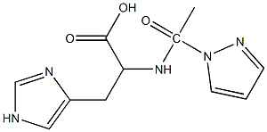 3-(1H-imidazol-4-yl)-2-[1-(1H-pyrazol-1-yl)acetamido]propanoic acid 结构式