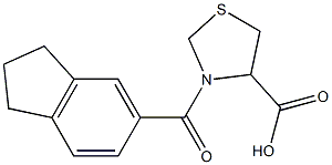 3-(2,3-dihydro-1H-inden-5-ylcarbonyl)-1,3-thiazolidine-4-carboxylic acid 结构式