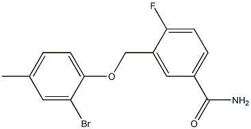 3-(2-bromo-4-methylphenoxymethyl)-4-fluorobenzamide 结构式