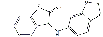 3-(2H-1,3-benzodioxol-5-ylamino)-6-fluoro-2,3-dihydro-1H-indol-2-one 结构式