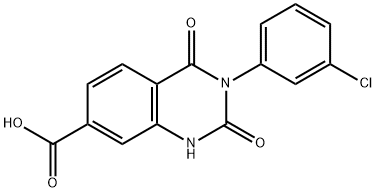 3-(3-chlorophenyl)-2,4-dioxo-1,2,3,4-tetrahydroquinazoline-7-carboxylic acid 结构式