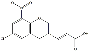 3-(6-chloro-8-nitro-3,4-dihydro-2H-chromen-3-yl)acrylic acid 结构式