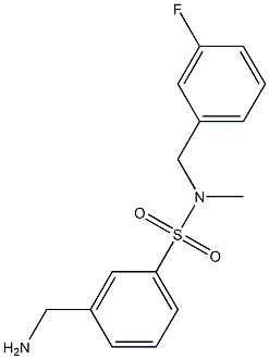 3-(aminomethyl)-N-[(3-fluorophenyl)methyl]-N-methylbenzene-1-sulfonamide 结构式