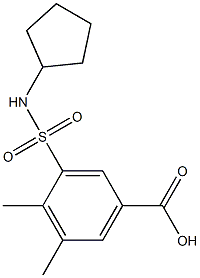3-(cyclopentylsulfamoyl)-4,5-dimethylbenzoic acid 结构式