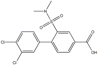 3',4'-dichloro-2-[(dimethylamino)sulfonyl]-1,1'-biphenyl-4-carboxylic acid 结构式