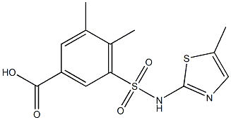 3,4-dimethyl-5-[(5-methyl-1,3-thiazol-2-yl)sulfamoyl]benzoic acid 结构式