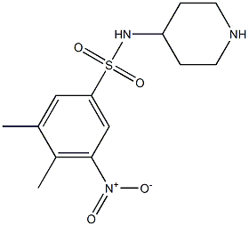 3,4-dimethyl-5-nitro-N-(piperidin-4-yl)benzene-1-sulfonamide 结构式