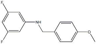 3,5-difluoro-N-[(4-methoxyphenyl)methyl]aniline 结构式