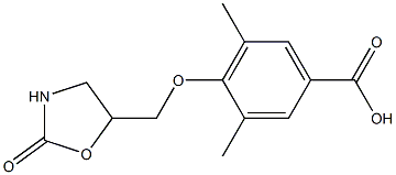 3,5-dimethyl-4-[(2-oxo-1,3-oxazolidin-5-yl)methoxy]benzoic acid 结构式