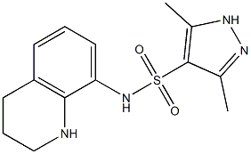3,5-dimethyl-N-(1,2,3,4-tetrahydroquinolin-8-yl)-1H-pyrazole-4-sulfonamide 结构式
