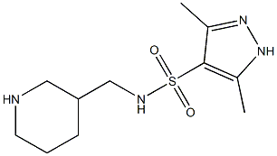 3,5-dimethyl-N-(piperidin-3-ylmethyl)-1H-pyrazole-4-sulfonamide 结构式