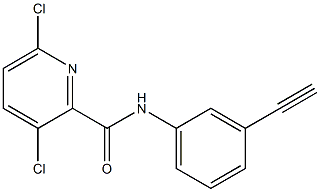 3,6-dichloro-N-(3-ethynylphenyl)pyridine-2-carboxamide 结构式