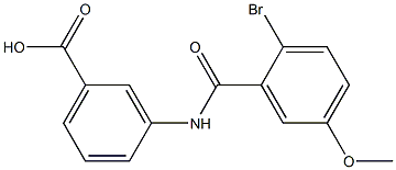 3-[(2-bromo-5-methoxybenzene)amido]benzoic acid 结构式