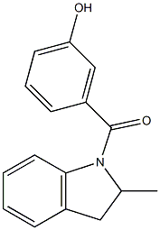 3-[(2-methyl-2,3-dihydro-1H-indol-1-yl)carbonyl]phenol 结构式