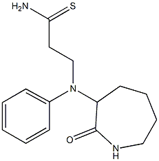 3-[(2-oxoazepan-3-yl)(phenyl)amino]propanethioamide 结构式