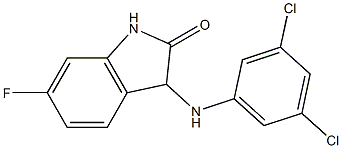 3-[(3,5-dichlorophenyl)amino]-6-fluoro-2,3-dihydro-1H-indol-2-one 结构式