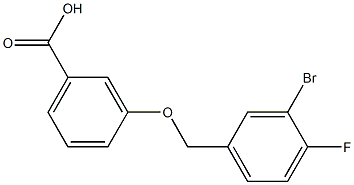 3-[(3-bromo-4-fluorophenyl)methoxy]benzoic acid 结构式