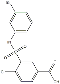 3-[(3-bromophenyl)sulfamoyl]-4-chlorobenzoic acid 结构式