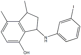 3-[(3-iodophenyl)amino]-1,7-dimethyl-2,3-dihydro-1H-inden-4-ol 结构式