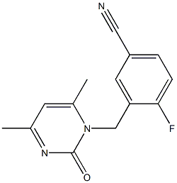 3-[(4,6-dimethyl-2-oxopyrimidin-1(2H)-yl)methyl]-4-fluorobenzonitrile 结构式