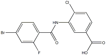 3-[(4-bromo-2-fluorobenzene)amido]-4-chlorobenzoic acid 结构式