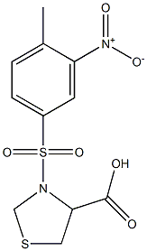 3-[(4-methyl-3-nitrobenzene)sulfonyl]-1,3-thiazolidine-4-carboxylic acid 结构式