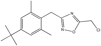 3-[(4-tert-butyl-2,6-dimethylphenyl)methyl]-5-(chloromethyl)-1,2,4-oxadiazole 结构式