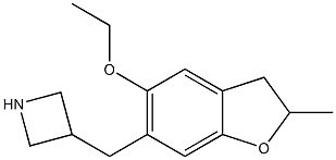 3-[(5-ethoxy-2-methyl-2,3-dihydro-1-benzofuran-6-yl)methyl]azetidine 结构式