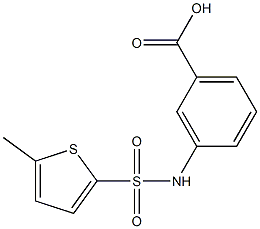 3-[(5-methylthiophene-2-)sulfonamido]benzoic acid 结构式