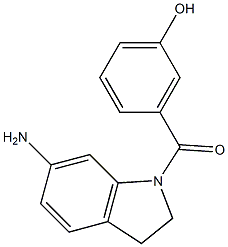 3-[(6-amino-2,3-dihydro-1H-indol-1-yl)carbonyl]phenol 结构式