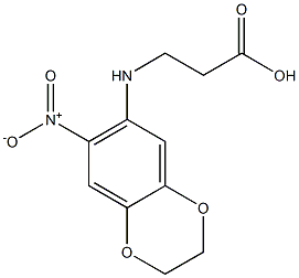 3-[(7-nitro-2,3-dihydro-1,4-benzodioxin-6-yl)amino]propanoic acid 结构式