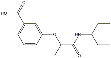 3-[1-(pentan-3-ylcarbamoyl)ethoxy]benzoic acid 结构式