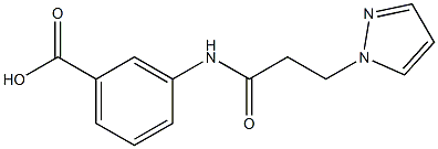 3-[3-(1H-pyrazol-1-yl)propanamido]benzoic acid 结构式