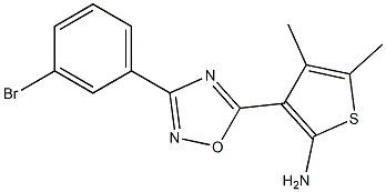 3-[3-(3-bromophenyl)-1,2,4-oxadiazol-5-yl]-4,5-dimethylthiophen-2-amine 结构式