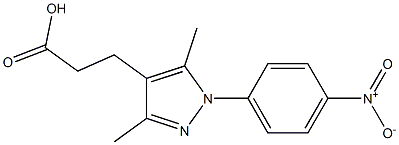 3-[3,5-dimethyl-1-(4-nitrophenyl)-1H-pyrazol-4-yl]propanoic acid 结构式