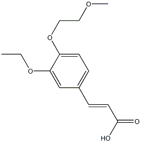 3-[3-ethoxy-4-(2-methoxyethoxy)phenyl]prop-2-enoic acid 结构式