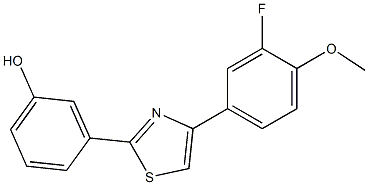 3-[4-(3-fluoro-4-methoxyphenyl)-1,3-thiazol-2-yl]phenol 结构式