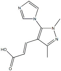 3-[5-(1H-imidazol-1-yl)-1,3-dimethyl-1H-pyrazol-4-yl]prop-2-enoic acid 结构式