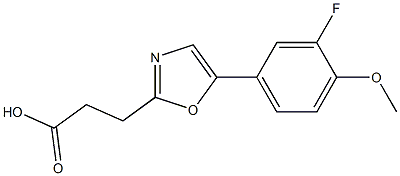 3-[5-(3-fluoro-4-methoxyphenyl)-1,3-oxazol-2-yl]propanoic acid 结构式