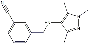 3-{[(1,3,5-trimethyl-1H-pyrazol-4-yl)amino]methyl}benzonitrile 结构式