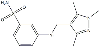 3-{[(1,3,5-trimethyl-1H-pyrazol-4-yl)methyl]amino}benzene-1-sulfonamide 结构式