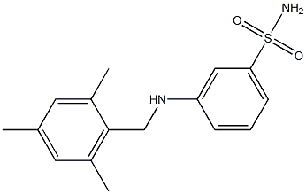 3-{[(2,4,6-trimethylphenyl)methyl]amino}benzene-1-sulfonamide 结构式