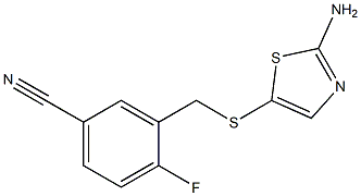 3-{[(2-amino-1,3-thiazol-5-yl)thio]methyl}-4-fluorobenzonitrile 结构式