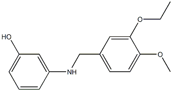 3-{[(3-ethoxy-4-methoxyphenyl)methyl]amino}phenol 结构式