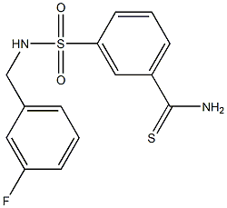 3-{[(3-fluorophenyl)methyl]sulfamoyl}benzene-1-carbothioamide 结构式