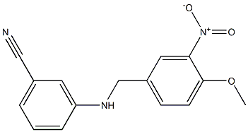 3-{[(4-methoxy-3-nitrophenyl)methyl]amino}benzonitrile 结构式