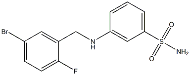 3-{[(5-bromo-2-fluorophenyl)methyl]amino}benzene-1-sulfonamide 结构式