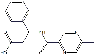 3-{[(5-methylpyrazin-2-yl)carbonyl]amino}-3-phenylpropanoic acid 结构式