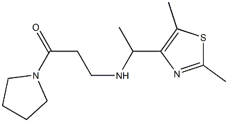 3-{[1-(2,5-dimethyl-1,3-thiazol-4-yl)ethyl]amino}-1-(pyrrolidin-1-yl)propan-1-one 结构式