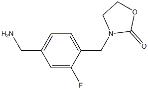 3-{[4-(aminomethyl)-2-fluorophenyl]methyl}-1,3-oxazolidin-2-one 结构式